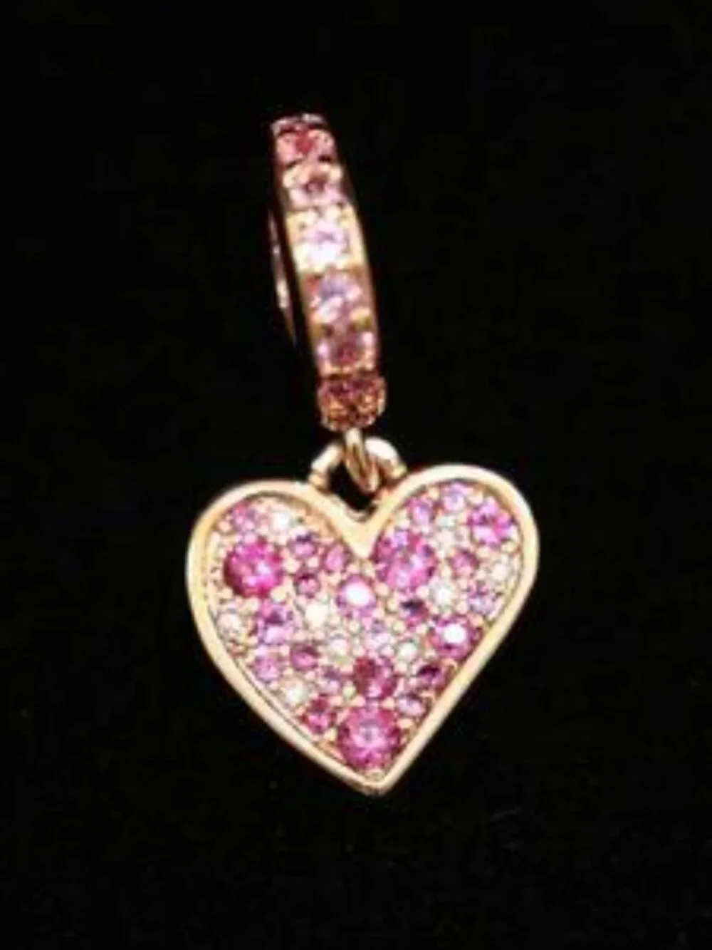 Pandora Pink Crystal Heart Bracelet Charm